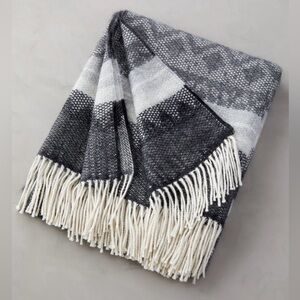 Overland Geo Stripe Alpaca Wool Throw Blanket